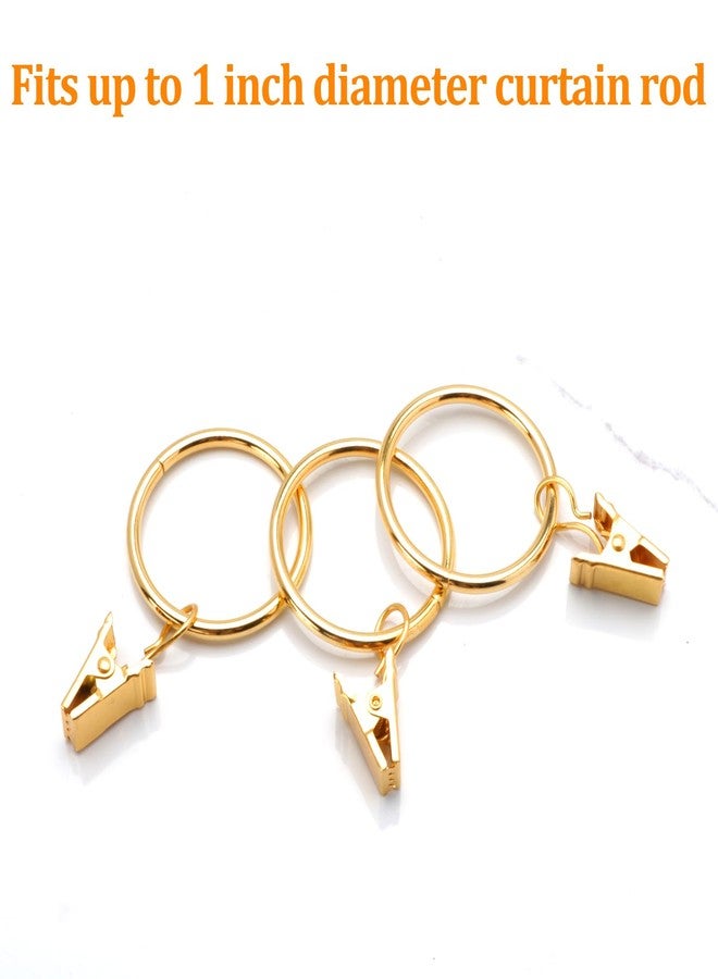 Datttcc 40 Pack Metal Curtain Rings with Clips, Drapery Clips with Rings, Curtain Hangers Clips, Drapes Rings 1.26 inch Interior Diameter, Golden - Image 3